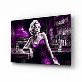 Arte della parete di vetro Marilyn nel bar || Collezione di design