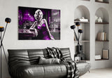 Marilyn in the Bar Glass Wall Art || Designer Collection