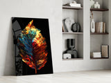 Autumn Leaf Glass Wall Art || Designer Collection