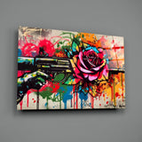 Rose Bullet Glass Wall Art || Designer Collection