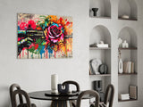 Rose Bullet Glass Wall Art || Designer Collection