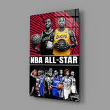 NBA All Star Glass Wall Art || Designer Collection