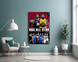 NBA All Star Glass Wall Art || Designer Collection