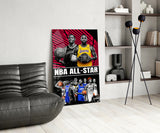 NBA All Star Glass Wall Art || Designer Collection