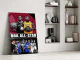 NBA All Star Glass Wall Art || Designer Collection