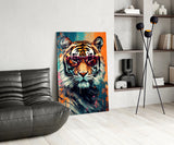 Cool Tiger Glass Wall Art || Designer Collection