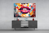 Red Lip Glass Wall Art || Designer Collection