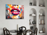 Red Lip Glass Wall Art || Designer Collection