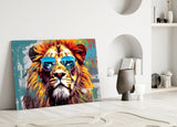 Cool Lion Glass Wall Art || Designer Collection