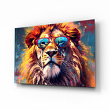 Arte de pared de vidrio de Cool Lion || Collezione di design