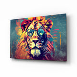 Arte de pared de vidrio de Cool Lion || Collezione di design