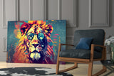 Cool Lion Glass Wall Art || Designer Collection