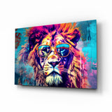 Arte de pared de vidrio de Cool Lion || Collezione di design