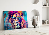 Cool Lion Glass Wall Art || Designer Collection