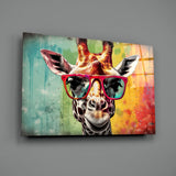 Cool Giraffe Glass Wall Art || Designer Collection