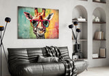 Cool Giraffe Glass Wall Art || Designer Collection