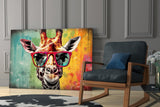 Cool Giraffe Glass Wall Art || Designer Collection