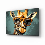 Arte de pared de vidrio de Cool giraffe || Collezione di design