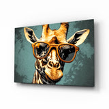 Arte della parete di vetro Cool giraffe || Collezione di design