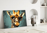 Cool Giraffe Glass Wall Art || Designer Collection