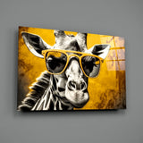 Cool Giraffe Glass Wall Art || Designer Collection