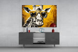 Cool Giraffe Glass Wall Art || Designer Collection