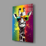 Cool Giraffe Glass Wall Art || Designer Collection