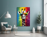 Cool Giraffe Glass Wall Art || Designer Collection