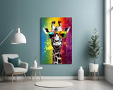 Cool Giraffe Glass Wall Art || Designer Collection