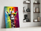 Cool Giraffe Glass Wall Art || Designer Collection