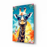 Cool Giraffe Glass Wall Art || Designer Collection