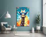 Cool Giraffe Glass Wall Art || Designer Collection