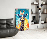 Cool Giraffe Glass Wall Art || Designer Collection