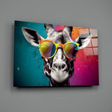 Cool Giraffe Glass Wall Art || Designer Collection