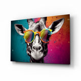 Arte della parete di vetro Cool giraffe || Collezione di design