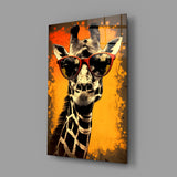 Cool Giraffe Glass Wall Art || Designer Collection