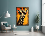 Cool Giraffe Glass Wall Art || Designer Collection