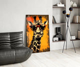 Cool Giraffe Glass Wall Art || Designer Collection