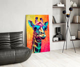 Cool Giraffe Glass Wall Art || Designer Collection