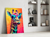 Cool Giraffe Glass Wall Art || Designer Collection