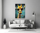 Cool Giraffe Glass Wall Art || Designer Collection