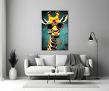 Cool Giraffe Glass Wall Art || Designer Collection