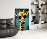 Cool Giraffe Glass Wall Art || Designer Collection