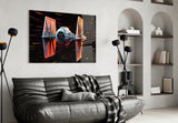 Tıe Fighter Glass Wall Art || Designer Collection