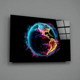 World Glass Wall Art || Designer Collection