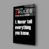 Rules of Success Glass Wall Art || Designer Collection