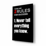 Rules of Success Glass Wall Art || Designer Collection