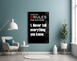 Rules of Success Glass Wall Art || Designer Collection