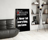 Rules of Success Glass Wall Art || Designer Collection