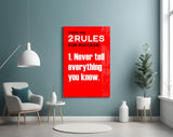 Rules of Success Glass Wall Art || Designer Collection